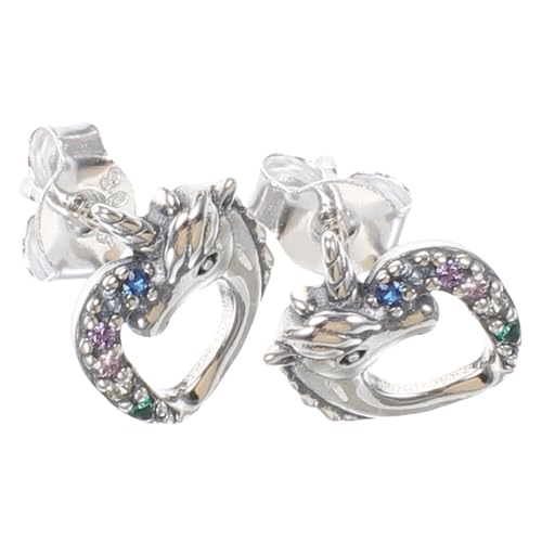 Ipetboom Einhorn Ohrringe Damen Zirkonia Ohrstecker Farbenfrohe Modeschmuck Für Alltag Party Dating Eleganter Ohrschmuck von Ipetboom