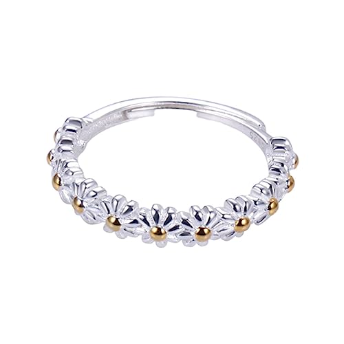 Ipetboom Daisy Ring Verstellbar Für Damen Blumenring Schmuckring Ornament Ring Mit Blütenmuster Modischer Fingerring von Ipetboom
