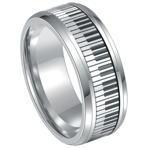 Ipetboom Einstellbarer Klaviertasten Fingerring Drehbar Musik Party Schmuck für Damen und Herren Komfortabel Tragbar von Ipetboom
