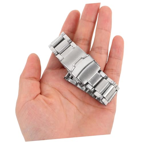 Ipetboom Einstellbares Edelstahl Uhrenarmband mit Rechteckiger Faltschließe Metallarmband für Herren Universeller Ersatz für Smartwatch und Business uhren Langlebig und Präzise Gefertigt von Ipetboom