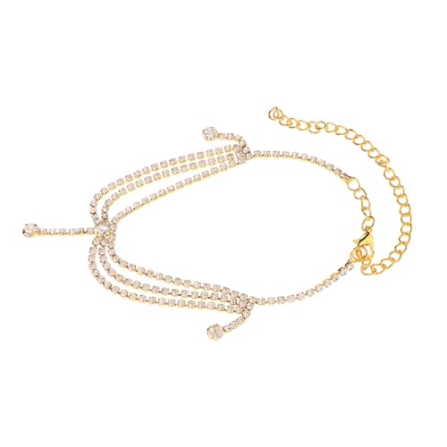 Ipetboom Einstellbares Metall Fußkettchen für Frauen mit Funkelnden Strasssteinen Modischer Knöchel Schmuck Geeignet für Strand Party und Alltag Elegantes Accessoire für Damen von Ipetboom