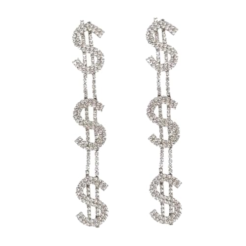 Ipetboom Einzigartige S förmige Ohrhänger Damen Ohrringe aus Glänzendem mit Funkelnden Zirkonia Auffälliger Schmuck für Festival Party und Alltagsmode als von Ipetboom