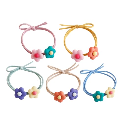 Ipetboom Elastische Haargummis 5st Haarschmuck Haargummis Haarband Mode Haargummi Blumen-haargummi Haarring Pferdeschwanzhalter Kind Bilden Elastizität Haarseil Für Kinder von Ipetboom