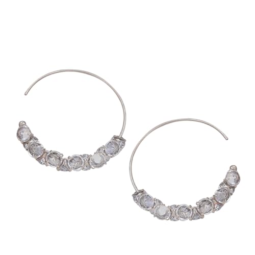 Ipetboom Elegante Creolen Ohrringe mit Funkelnden Strasssteinen Modische Party Ohrringe für Damen und Mädchen Leichte Geometrische Rundohrringe Stilvolle Schmuck Accessoires für Sommer und von Ipetboom