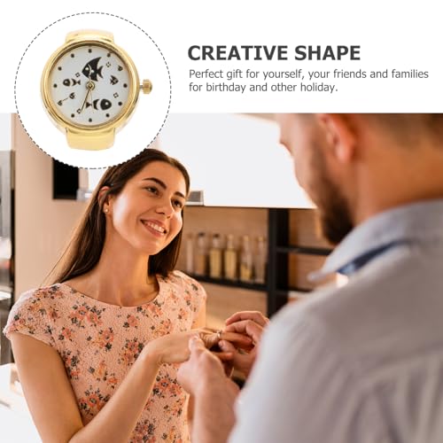 Ipetboom Elegante Damen Ringuhr aus Langlebiger Zinklegierung Modisches Schmuckstück mit Digitalem Zifferblatt Verstellbar Glänzend und Praktisch für Alltag und Besondere Anlässe von Ipetboom