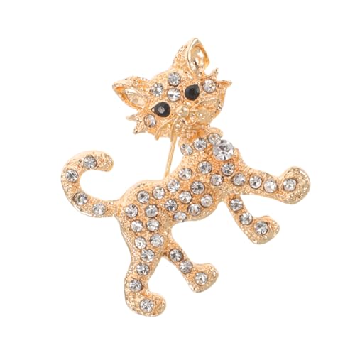 Ipetboom Elegante Damenbrosche Katze aus Legiertem mit Funkelnden Strasssteinen Modische Anstecknadel für Kleidung Rucksäcke und Schals Verspieltes Design Vielseitiges Accessoire für von Ipetboom