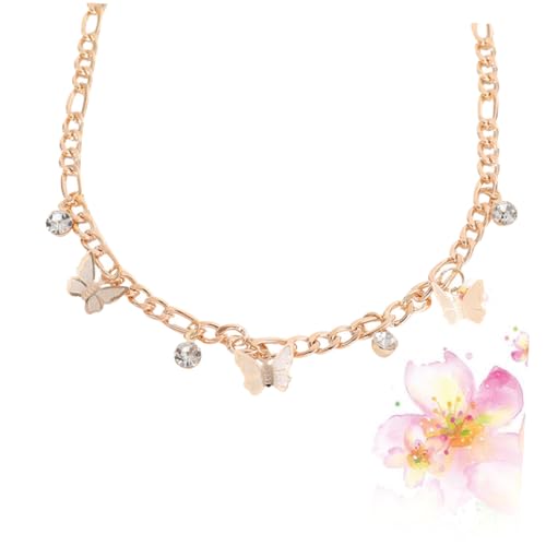 Ipetboom Elegante Vergoldete Clavicle Chain mit Funkelnden Strasssteinen Kreative Halskette für Damen Modischer Kollarboneschmuck für Freundinnen und Besondere Anlässe von Ipetboom