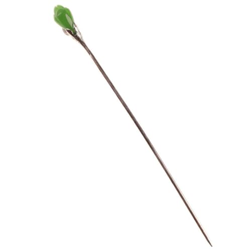 Ipetboom Eleganter Minimalistischer Haarschmuck Damen Haarstab mit Jade Dekor Glatte Oberfläche Einfaches Einstecken Vintage Haarforke für Alltag Hochzeit Party Geschenkidee von Ipetboom