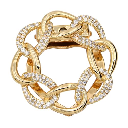 Ipetboom Eleganter Schalring Goldfarbener Seidenschal Clip Modischer Tuchhalter Vielseitiger Kleidungsclip Für Damen Shirt Schal Dekoration Und Fixierung Für Festliche Anlässe von Ipetboom