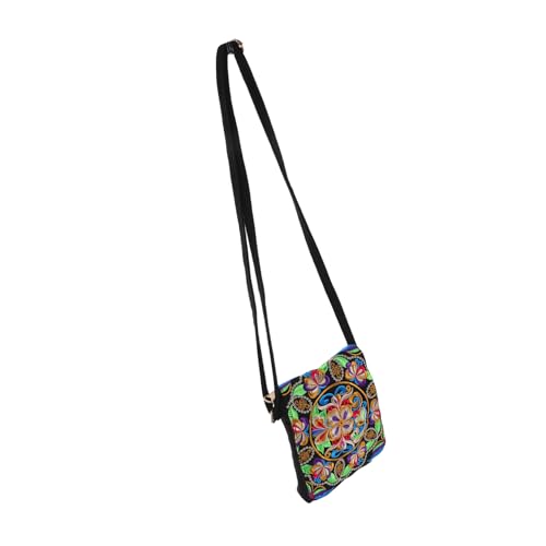 Ipetboom Embroidered Shoulder Purse Ethnic Mini Quilted Crossbody Bag Dreischichtiges Design Kompakt Für Handy Schlüssel Geldbörse Alltag Reise Shopping von Ipetboom