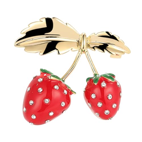 Ipetboom Erdbeer-anstecknadel Aus Kupfer Für Frauen Kleidung Schmuck Brosche Mit Nadeldesign Für Schals Hüte Und Oberteile von Ipetboom