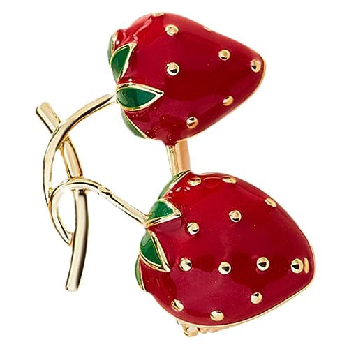 Ipetboom Erdbeer Brosche aus Langlebiger Legierung Stabile Anstecknadel für Kleidung Rucksäcke Schals Modisches Accessoire für Damen zu Geburtstag Hochzeit Weihnachten von Ipetboom