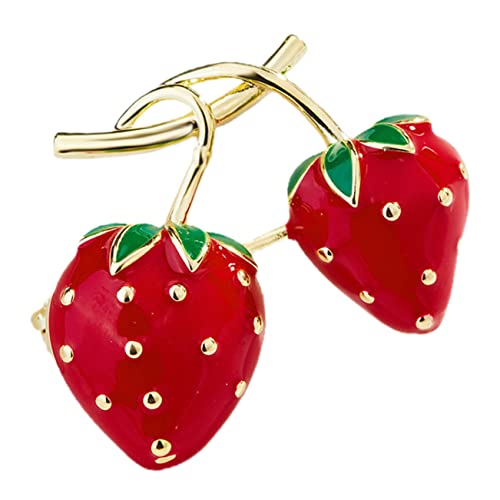 Ipetboom Erdbeer Brosche Damen Metall Anstecknadel für Kleidung Rucksack Schmuck Zubehör von Ipetboom