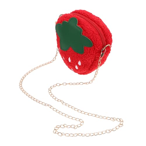 Ipetboom Erdbeerform Mini Cross Body Geldbeutel Kleinkind Cosplay Mini Beutel Plüsch Brieftasche Schulter Brieftasche Für Frauen Und Mädchen Vorhanden von Ipetboom