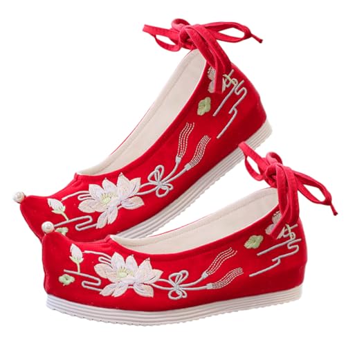 Ipetboom Ethnische Gestickte Stoffschuhe Damen Frühling Sommer Vintage Wedges mit Verstecktem Keilabsatz rutschfeste Gummisohle Geeignet für Hanfu Kostüm und Freizeit Ipetboom Ethnische Gestickte Stoffschuhe Damen Frühling Sommer Vintage Wedges mit Verstecktem Keilabsatz rutschfeste Gummisohle Geeignet für Hanfu Kostüm und Freizeit von Ipetboom