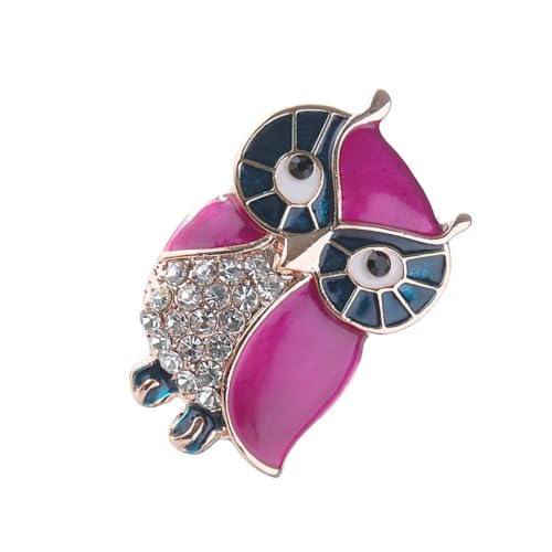 Ipetboom Eulenbrosche Rosegold Legierung mit Tropf und Funkelnden Strasssteinen Modisches Anstecknadel Accessoire für Damen Geeignet für Hemd Shirt Party und Alltag von Ipetboom