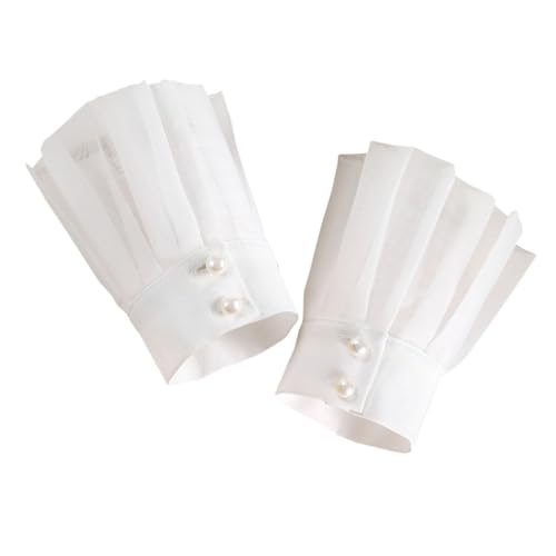 Ipetboom Falsche Spitzenmanschetten Damen Chiffon Handgelenk Stulpen Elegant Atmungsaktiv für Blusen Kleider Hochzeitsfeiern und Partys von Ipetboom