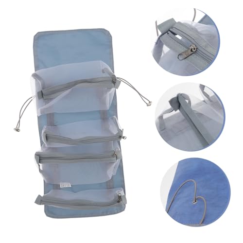 Ipetboom Faltbare Kosmetiktasche PU Reise toilettenbeutel Hängend mit Mesh Design Großer Organizer für Make up und Beautycase Abnehmbar Strapazierfähig für Unterwegs von Ipetboom