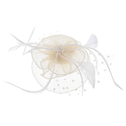 Ipetboom Fascinator Haarschmuck Mit Netz Und Für Teeparty Eleganter Clip-hut Für Damen Für Hochzeiten Und Besondere Anlässe Stilvolles Accessoire Cremefarbenem Design von Ipetboom