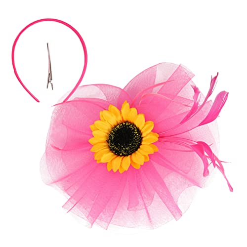 Ipetboom Fascinator-stirnband Mit Sonnenblumenmotiv Für Damen Kopfbedeckung Aus Netzgarn Für Modische Elegante Anlässe von Ipetboom
