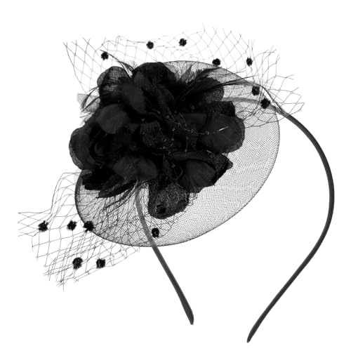 Ipetboom Blumen Fascinator Stirnband Für Damen Teeparty-haarschmuck Mit Netzdesign Für Hochzeiten Cosplay Und Fotoshootings von Ipetboom