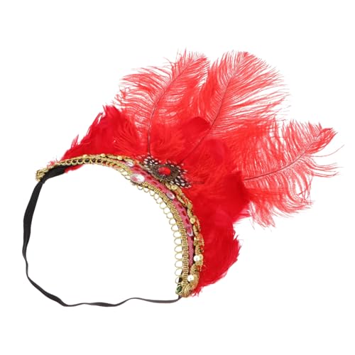Ipetboom Dance Performance Haarband Mit Federn Rotes Kostüm-accessoire Für Partys Fotografie Cosplay Und Festivals von Ipetboom