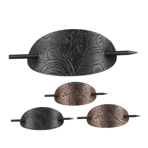 Ipetboom 4stücke Haarspangen Aus Leder Vintage-haarpin Für Lange Frisuren Eleganter Haarschmuck Für Damen Vielseitige Haaraccessoires Für Alltag Antikbronze von Ipetboom