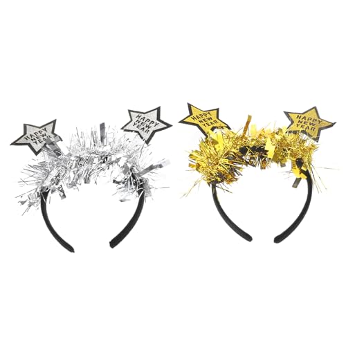 Ipetboom Happy New Year Stirnband Großpackung Glitzernde Lametta-kopfbedeckung Für Silvesterpartys von Ipetboom