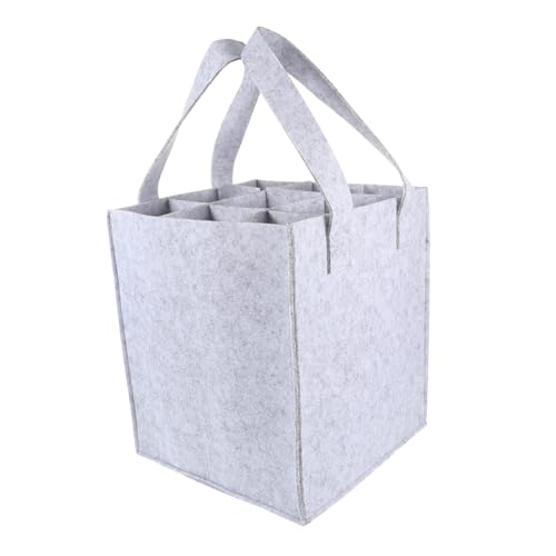 Ipetboom Filz weinflaschentasche mit Neun Fächern Leichte Graue Strapazierfähige Flaschentasche für Rotwein Stilvoller Flaschenbeutel für Geschenkverpackung und Transport Ipetboom Filz weinflaschentasche mit Neun Fächern Leichte Graue Strapazierfähige Flaschentasche für Rotwein Stilvoller Flaschenbeutel für Geschenkverpackung und Transport von Ipetboom
