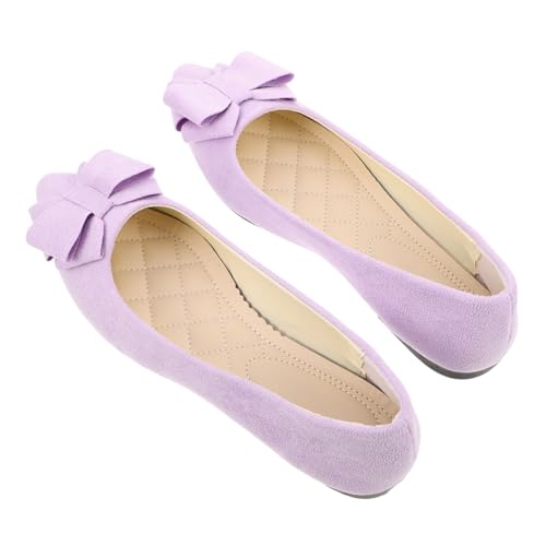 Ipetboom Flache Brautschuhe mit Schleife Damen Spitz Zulaufende Ballerinas Hochzeitsschuh Dressy Flache Damenschuhe Elegant für Abendfeiern und Alltag Geeignet von Ipetboom