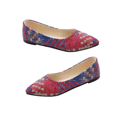Ipetboom Flache Damen Ballerinas rutschfeste PU Schuhe Spitz Zehen Klassisch Alltagsschuhe Atmungsaktiv Jahreszeiten Komfortabel für Schule Büro Freizeit von Ipetboom