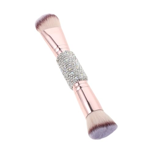 Ipetboom Foundation Pinsel Doppelköpfig für Flüssig Puder Make-up mit Weichen Borsten und Strassbesetztem Griff Puder Rougepinsel für Frauen Sanfte Anwendung Vielseitiges Beauty Tool von Ipetboom