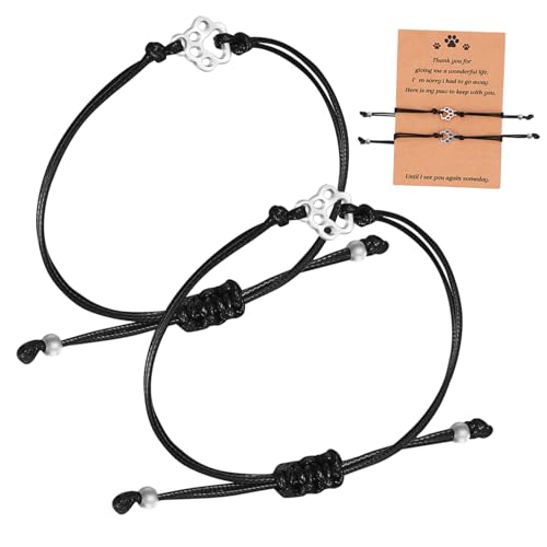Ipetboom Einstellbares Freundschaftsarmband Aus Geflochtenem Seil Mit Pfotenabdruck Anhänger Für Männer Frauen Und Teenager Als Für Tierfreunde Und Erinnerung An Verstorbene von Ipetboom