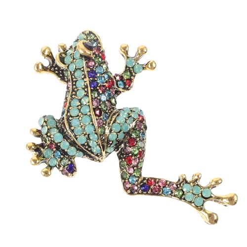 Ipetboom Froschbrosche mit Strass Tiermotiv Anstecknadel Robuste Metall Reversnadel für Rucksack Jacke Pullover Modisches Accessoire für Damen und Herren Vielseitige Kleidung Dekoration von Ipetboom