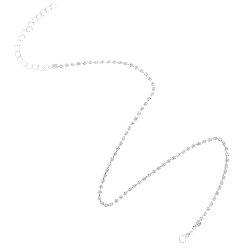 Ipetboom Funkelnde Strass Halskette Damen Minimalistisches Einlagiges Design Silberne Clavicle Chain Eleganter Schmuck für Alltag und Besondere Anlässe Langlebige Verarbeitung Metall und von Ipetboom