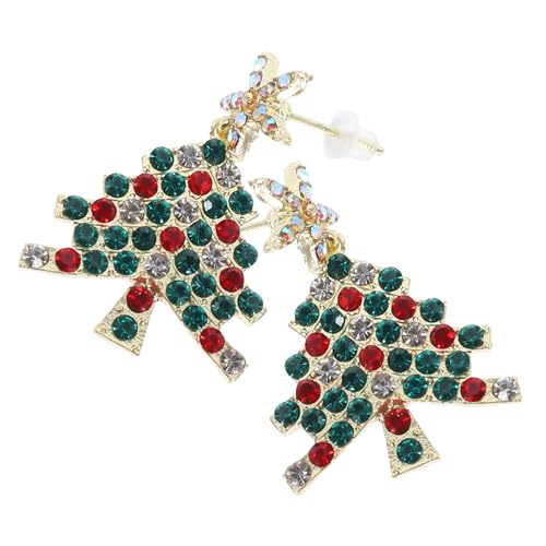 Ipetboom Funkige Weihnachts Ohrringe Damen Ohrstecker Zirkonia Weihnachtsbaum Design Modisch Vielseitig Geschenkidee Alloy Material von Ipetboom