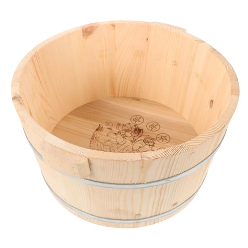 Ipetboom Fußbadewanne Holz Eimer Tief Multifunktionales Fußbad und Pediküre Becken für Zuhause für Kinder und Erwachsene Sicher und Einfach zu Reinigen von Ipetboom