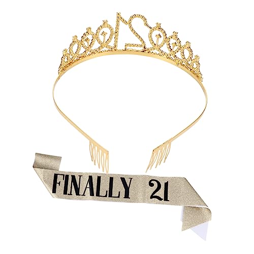 Ipetboom 1satz Geburtstag Krone Und Schärpe Dekorationsset Für Mädchen Goldene Geburtstagskrone Mit Ritualgurt Für Unvergessliche Feiern Langlebig Und von Ipetboom