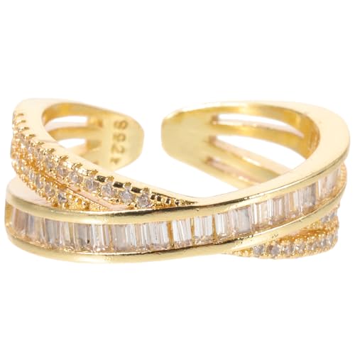 Ipetboom Verstellbarer Geometrischer Zirkonring Für Damen Eleganter Statementring Aus Langlebigem Material Als Für Freundin Mutter Oder Schwester von Ipetboom