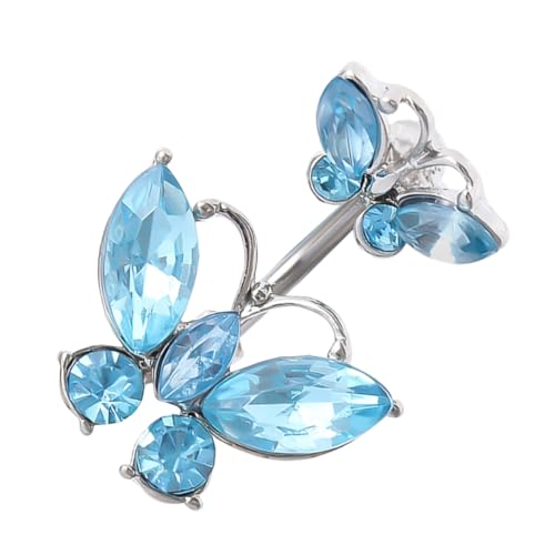 Ipetboom Geometrisches Bauchnabelpiercing Nabelring Modisch Schlicht Micro Set Blau Damen Körperschmuck Individuell von Ipetboom