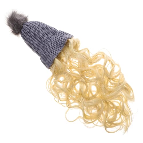 Ipetboom Lange Perücke Hut Mit Befestigten Haaren Weicher Und Bequemer Winter Hut Für Frauen Als Haarersatz Und Accessoire Für Täglichen Gebrauch von Ipetboom
