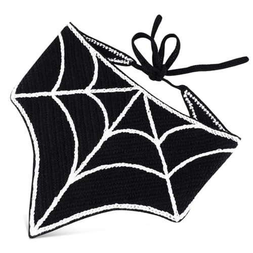 Ipetboom Spinnennetz-kopfbedeckung Halloween Stirnband Damen Haarschal Häkel-stirnband Kopftuch Bandana-stirnband Dekoratives Haarbandana Taschentuch-stirnbänder Halloween-party-dekor von Ipetboom
