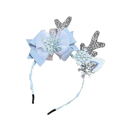 Ipetboom Weihnachts-haarreifen Mit Antler Und Schleife Für Festliche Kopfbedeckung Für Partys Karneval Und Besondere Anlässe Silbern Blau von Ipetboom