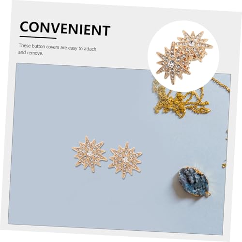 Ipetboom Glänzende Hexagramm Knopf Covers mit Strassbesetzten Kristallen Metall Schmuck für Hemdkragen Blusen und Jacken Elegante DIY Broschen für Damen und Herren von Ipetboom