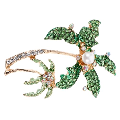 Ipetboom Glänzende Legierungs brosche Kokospalme mit Strasssteinen Modische Anstecknadel für Damen und Mädchen Vielseitiges Accessoire für Kleidung Taschen Hüte Geeignet für Hochzeit von Ipetboom