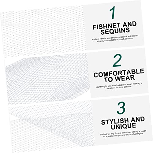 Ipetboom Glitzer Mesh Haarwickel mit Strassbesatz Transparentes Netz Haarband Eleganter Haarschmuck für Damen Vielseitig Tragbar bei Festlichen Anlässen und Hochsteckfrisuren von Ipetboom