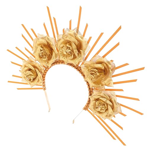 Ipetboom Floral Headband Mit Goldblumen Headdress Für Cosplay Halloween Und Partys Verstellbar Für Geeignet von Ipetboom