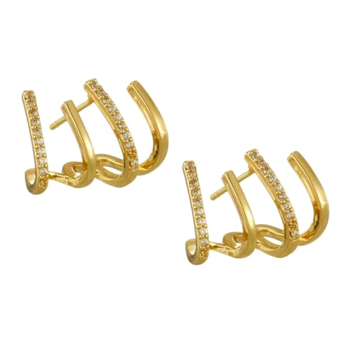 Ipetboom Gold Ohrstecker Damen Zirkonia Ohrringe mit Modischem Krallen Design Leicht Hautfreundlich Korrosionsbeständig Langlebig Eleganter Ohrschmuck für Alltag und Besondere Anlässe von Ipetboom