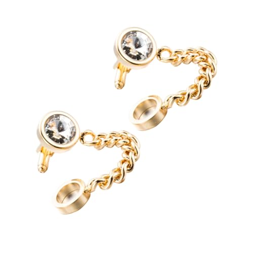Ipetboom Goldene Manschettenknöpfe mit Kristallbesatz Langlebige Herren Shirt Cuff Links Stilvolle Business Accessoires Geeignet für Hochzeiten und Tägliche Anlässe von Ipetboom