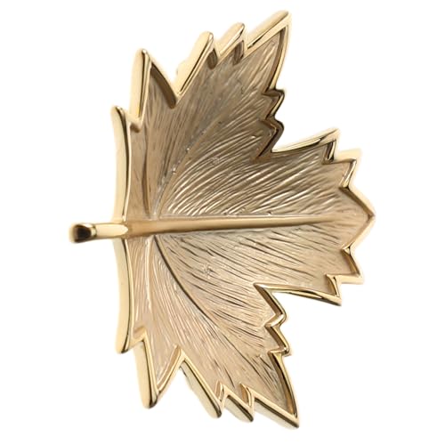 Ipetboom Goldene Maple Leaf Brosche Damen Elegante Herbst-anstecknadel mit Mattem Emaille-finish Vielseitiger Thanksgiving Schmuck für Kleider Anzüge und Taschen Femininer Vintage-look von Ipetboom